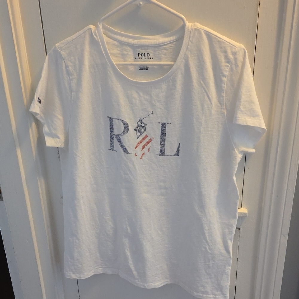 Polo by Ralph Lauren White Tee with Blue and Red Logo